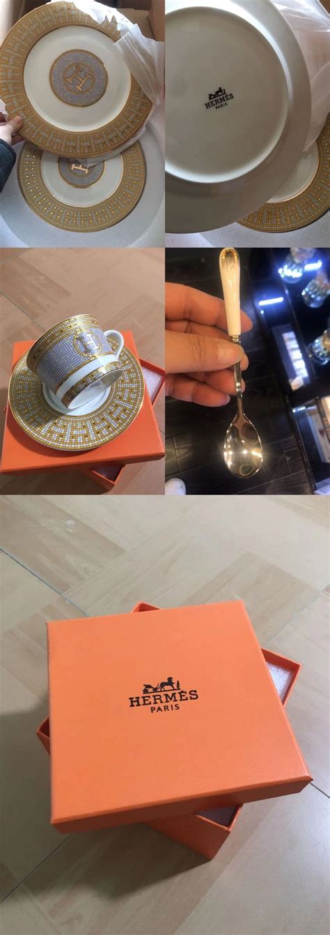 hermes spoon|authentic hermes plates.